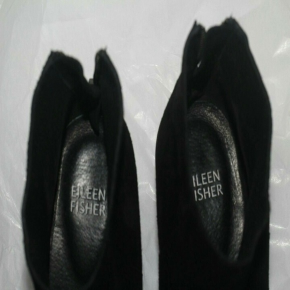 Womens Eileen Fisher Black suede Leather boots 7.5 - Picture 3 of 8